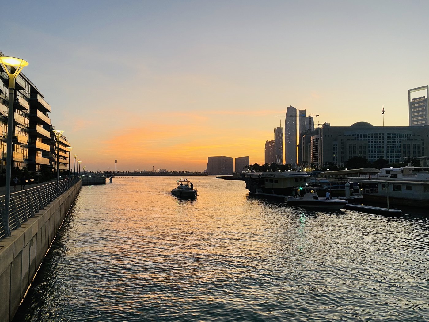 Abu Dhabi creek at dusk